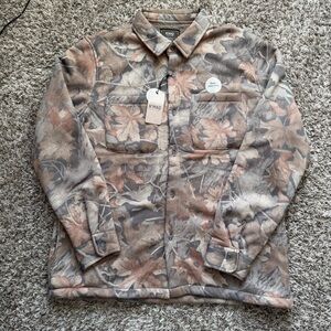 Nomad Earthy Camouflage Shirt with Cozy Sherpa Lined Size Large Mens NWT